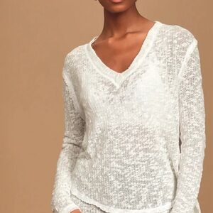 We The Free Cream Knit Top